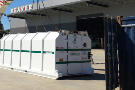 A refuge shelter at Beaver HQ, ready for transportation